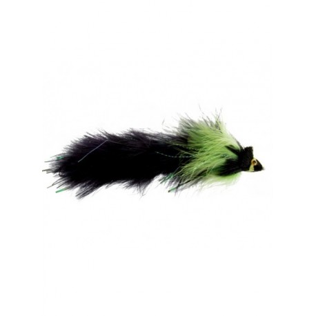 Bass Flies meat puppet black and chartreuse $8.50