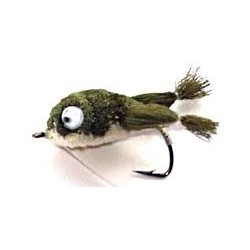 Bass Flies olive white kicking frog bass bug $8.50