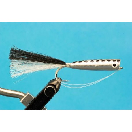 Bass Flies Pencil Popper Silver Minnow large $8.50