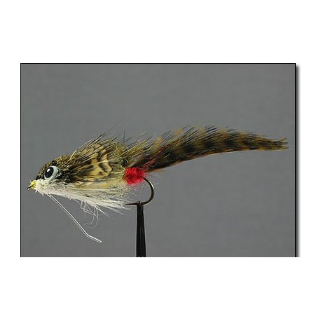 Bass Flies Sculpin Deer Hair Olive Red Butt side $8.50