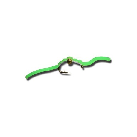 Nymphs BH Squiggly San Juan Worm FL Green $2.34