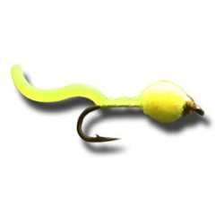 Nymphs BH Egg Sucking Squiggly Worm FL Yellow $2.34
