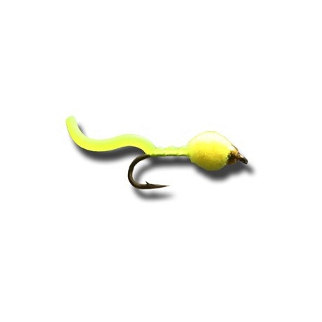 Nymphs BH Egg Sucking Squiggly Worm FL Yellow $2.34