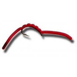 Nymphs Squiggly San Juan Worm Blood Red $2.34