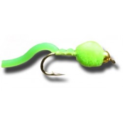 Nymphs BH Egg Sucking Squiggly Worm FL Green $2.34
