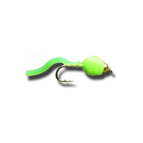 Nymphs BH Egg Sucking Squiggly Worm FL Green $2.34