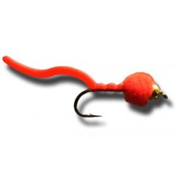 Nymphs BH Egg Sucking Squiggly Worm Red $2.34