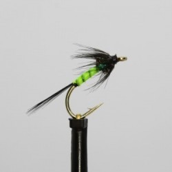 Nymphs black chartreuse body green holo cruncher $2.34