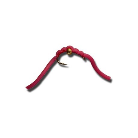 Nymphs BH Squiggly San Juan Worm Blood Red $2.34