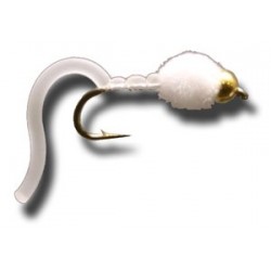 Nymphs BH Egg Sucking Squiggly Worm White $2.34