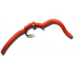 Nymphs BH Squiggly San Juan Worm Red $2.34