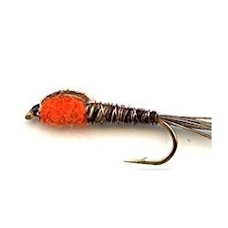 Nymphs orange pheasant tail button $2.34