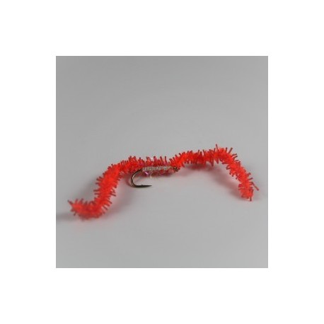 Nymphs red with uv white fritz chewing gum worm $2.34