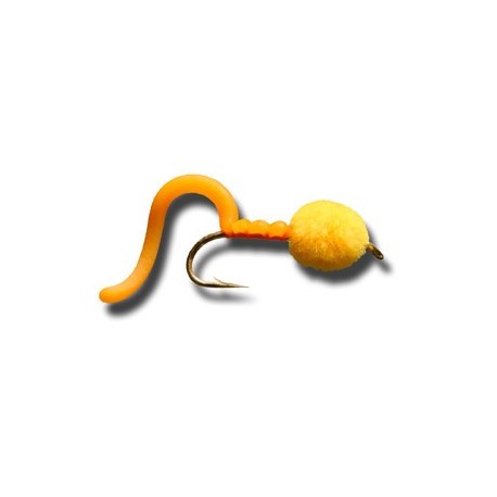 Nymphs Egg Sucking Squiggly Worm FL Orange $2.34