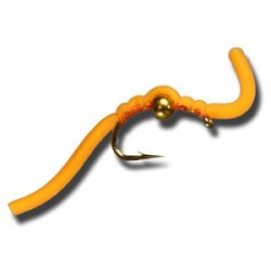 Nymphs BH Squiggly san Juan Worm FL Orange $2.34