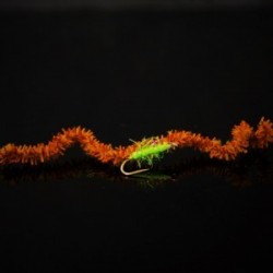 Nymphs Standards caddis brown chartreuse uv fritz chewing gum worm $2.34