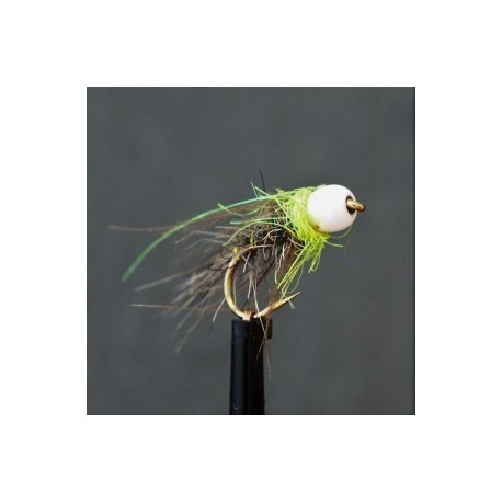 Nymphs Pure white hot head glister collar bug chartreuse thorax nymph $2.34