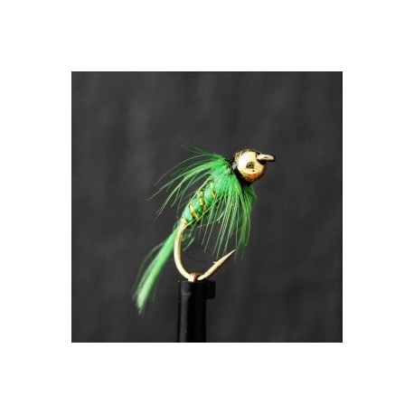 Nymphs Pure gold head green nymph with pheasant tail thorax cover $2.34