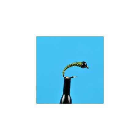 Beaded Nymphs Bead Head Midge Olive Silver $2.42