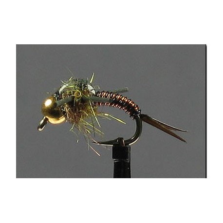 Nymphs Pure Copper Nymph Wired Bead Head Rubber Legs Copper side $2.34