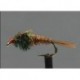 Nymphs Pure Copper Nymph Wired Bead Head Rubber Legs Green side $2.34