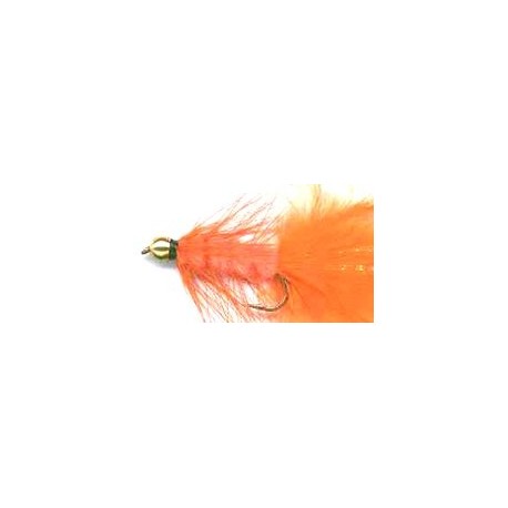 Streamers beaded orange woolly bugger button $2.64