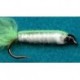 Streamers green white baby doll button $2.64