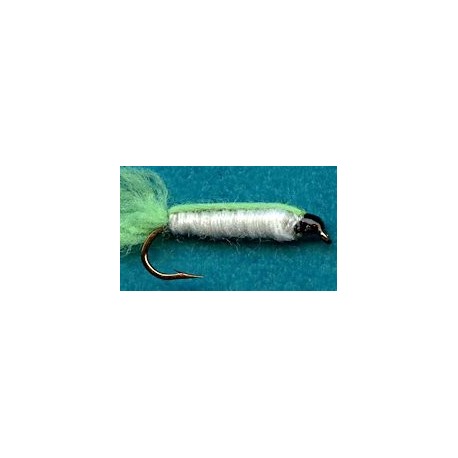 Streamers green white baby doll button $2.64