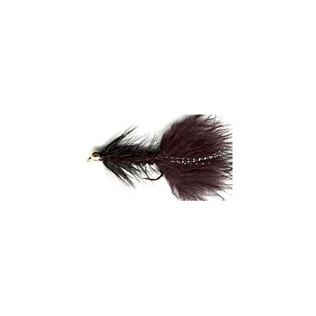 Streamers beaded black woolly bugger button $2.64