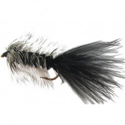 Streamers Woolly bugger black grizzly $2.64