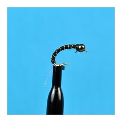 Beaded Nymphs Bead Head Zebra Midge Black $2.42