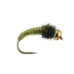 Barbless Flies Caddis Larva Olive BL $2.34