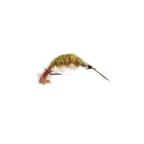 Barbless Flies Classic Gammarus Olive Bead BL $2.34