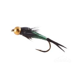 Beaded Nymphs Copper John Nymph BH Rubber Legs Black Black $2.42