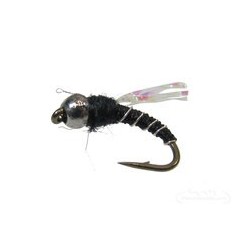 Beaded Nymphs Crystal Midge Black Tungsten Bead $2.42