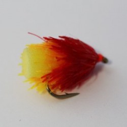 Fab Trout Flies blood red sunburst fab blob $2.34