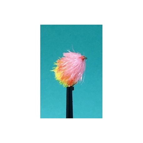 Fab Trout Flies marshmallow pink safety orange blushing sunburst jelly fab blob $2.34