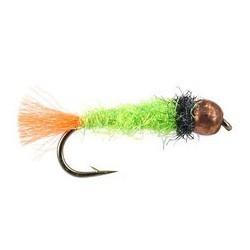 Tungsten Nymphs bright green clown $3.00