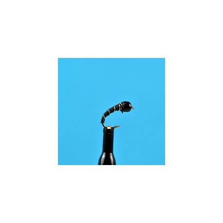 Beaded Nymphs Glass Bead Zebra Midge Black glass bead zebra midge black $2.42