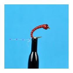 Beaded Nymphs Glass Bead Zebra Midge Red $2.42