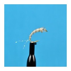 Beaded Nymphs Glass Bead Zebra Midge White $2.42