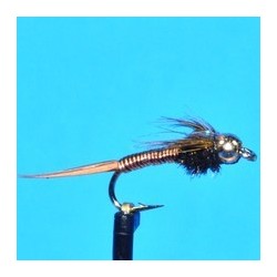 Tungsten Nymphs Tungsten Bead Head Copper John With Rubber Legs  Green $3.00