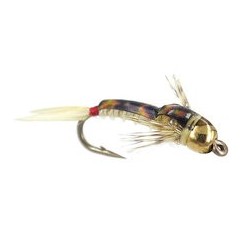 Beaded Nymphs Silvermans BH Epoxy Back Red Tag Sally $2.42