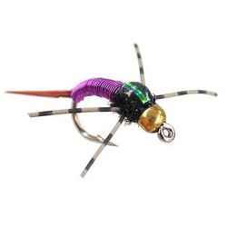Beaded Nymphs Tung RL C N Copper Bob  Purple $2.42