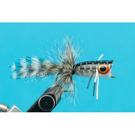 Bass Flies bass popper black white large $8.50