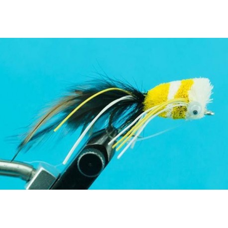 Bass Flies deer hair hopper white yellow large $8.50